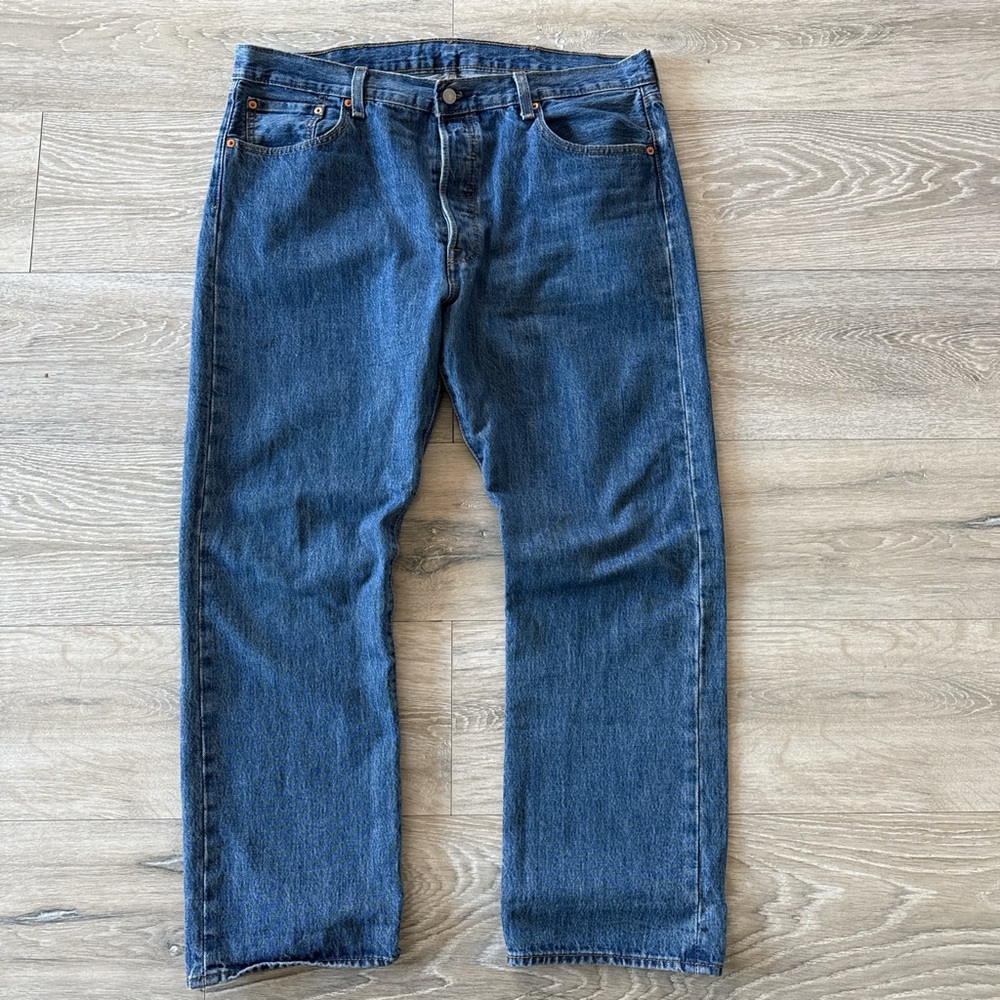 Levi Strauss 501xx Button Fly Blue Denim Jeans Straight Leg Size 38x30 Men's